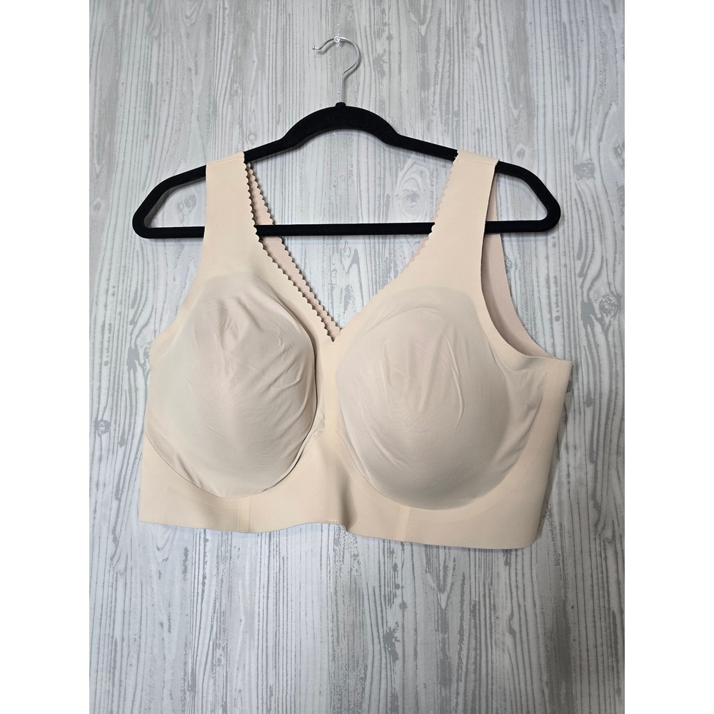 Evelyn & Bobbie Evelyn Bra Womens 3XL Nude Tan Wireless Seamless Scalloped